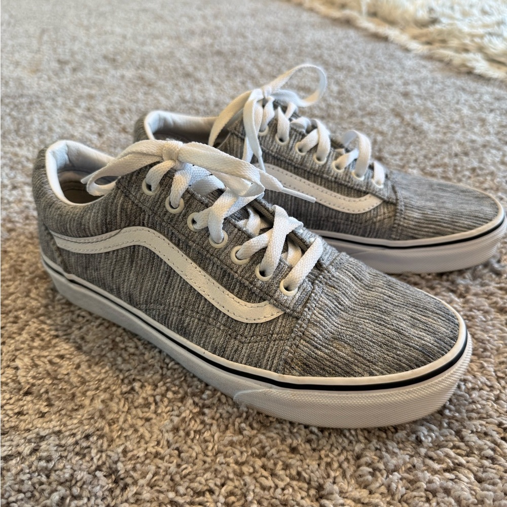 VANS Off The Wall Gray Corduroy Shoes Low Women 8